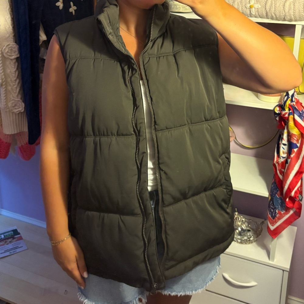 Thread & Supply Brown Oversized Quilted Vest